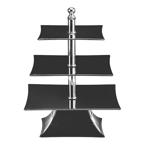3-Tier Cake Stand Black Polycarbonate | EMGA | 35 x 35 x H44 cm 1