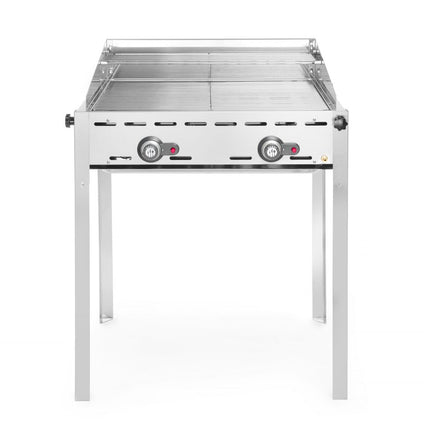 Green Fire Gas Barbecue with 2 Burners and Stainless Steel Grids | HENDI Profi Line | 11.6kW | 740x612x825mm