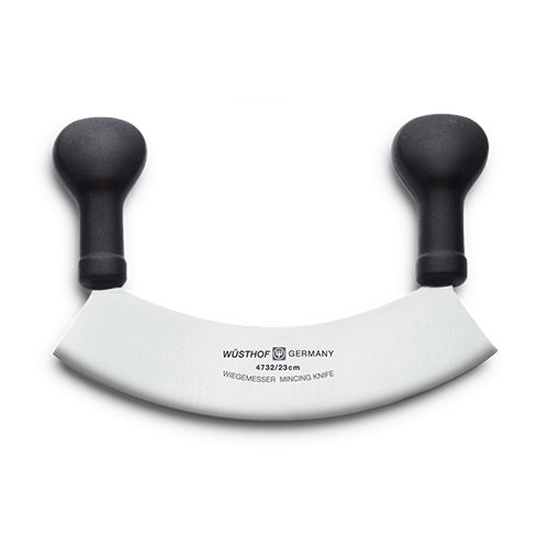 Stainless Steel Mincing Knife | Wüsthof Dreizack | Smooth Blade | 23 cm Blade 1