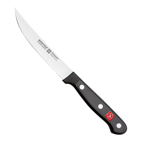 Steak Knife with Smooth Blade | Wüsthof Dreizack Gourmet | Stainless Steel, Plastic Handle | 23 cm, 12 cm Blade 1