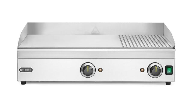 Ribbed and Smooth Griddle 1/3 | HENDI Kitchen Line | 220-240V 3500W | 697x474x241mm