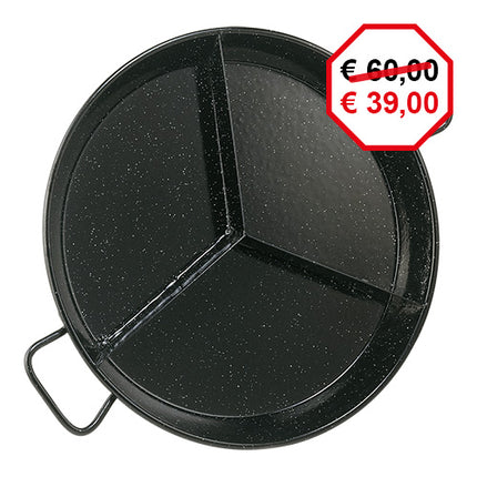 Paella Pan with 3 Compartments | EMGA | Enamelled Steel | Ø42 cm 1
