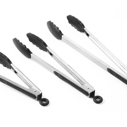 Heat Resistant Silicone Serving Tongs Black | HENDI | 267mm | Soft-Grip with Lock 3