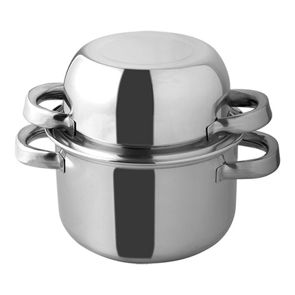 EMGA Stainless Steel Mussel Pan | Mirror Polished | 2 kg | Ø20 x H12.5 cm 1