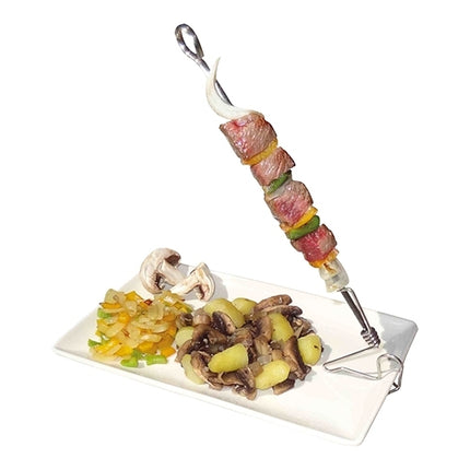 Skewer Holder Set with Skewers | EMGA | Set of 6 | Stainless Steel | 25 cm Skewers 1