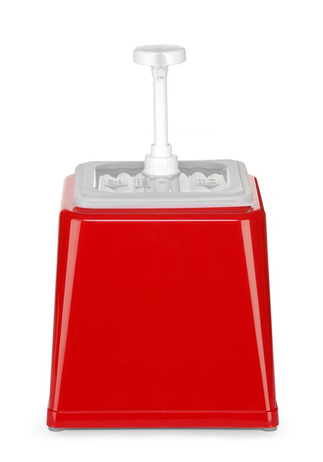 Sauce Dispenser with Pump 2.5L Red | HENDI