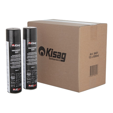 Butane Gas Containers | Kisag | 15 Pieces | 600 ml 1