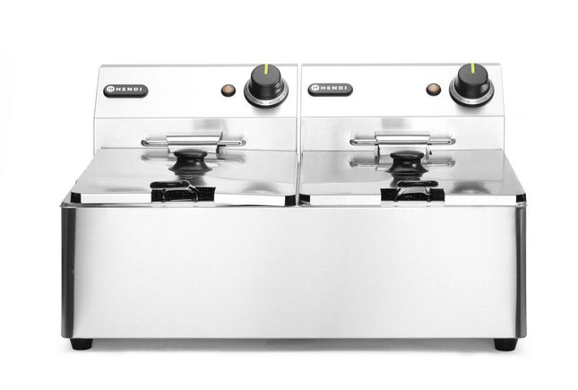 Double Deep Fryer 2x6L Stainless Steel | HENDI Kitchen Line | 230V/6600W