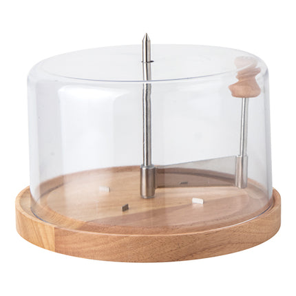 Cheese Curler with Cover | Louis Tellier | Light Oak with Stainless Steel Knife | Ø22 x H17 cm 1