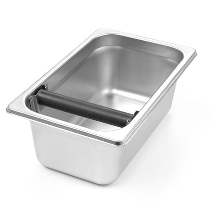 Stainless Steel Knock Box GN 1/4 with Silicone Sleeve | HENDI | 265x162x100mm