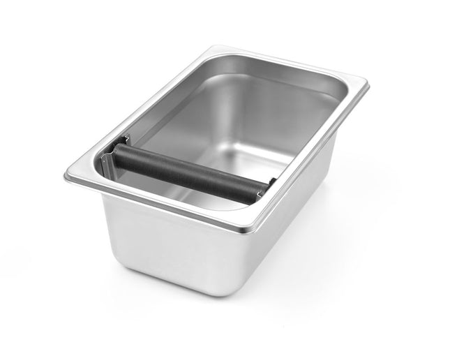 Stainless Steel Knock Box GN 1/4 with Silicone Sleeve | HENDI | 265x162x100mm