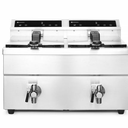 Induction Deep Fryer with Drain Tap 2x8L | HENDI Profi Line | 230V/7000W