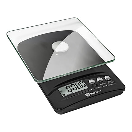 Glass Digital Kitchen Scale 5 kg | Baxtran KS | 15 x 15 cm Weighing Surface | 1 g Graduation 1
