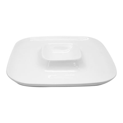 Square White Porcelain Serving Dish | Vin Bouquet | 26 x 26 x H4 cm 1