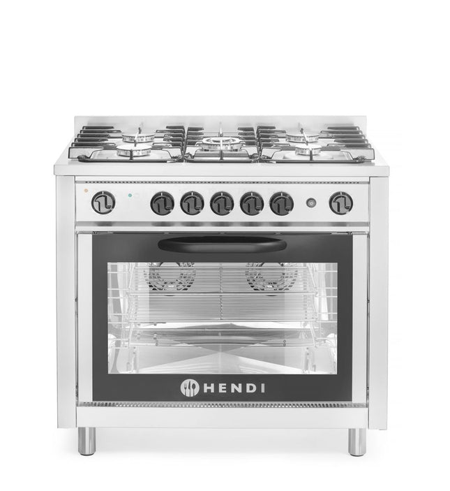 Gas Cooker with 5 Burners and Electric Oven | HENDI Kitchen Line | 14.3kW | 900x653x900mm