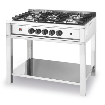 Gas Cooker with 5 Burners and Open Frame | HENDI Kitchen Line | 14.3kW | 900x640x910mm
