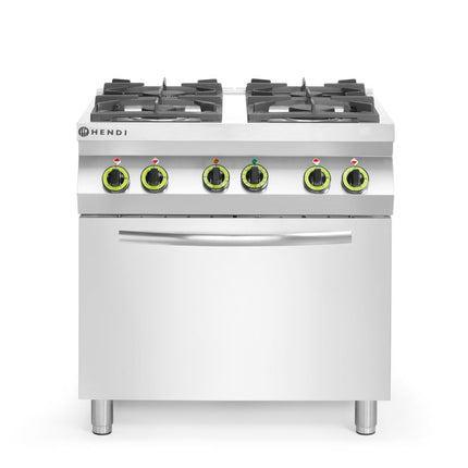 4-Burner Gas Cooker with Convection Oven GN 1/1 | HENDI Kitchen Line