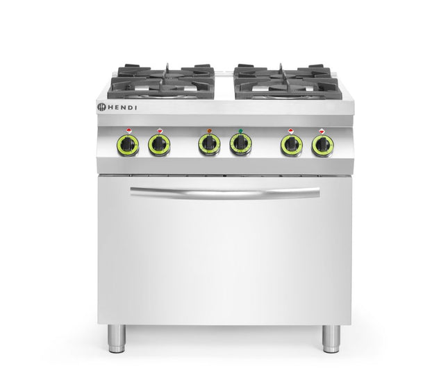 4-Burner Gas Cooker with Convection Oven GN 1/1 | HENDI Kitchen Line