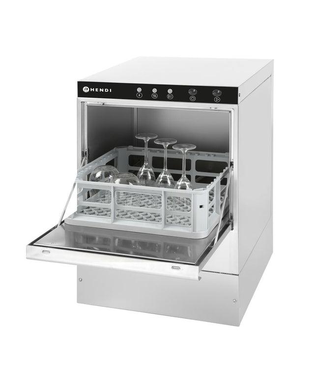 Glasswasher 40x40 Electromechanical Control | HENDI | 230V/2800W | Stainless Steel Housing