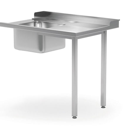Loading Table with Sink for Dishwasher Right Side | HENDI | Stainless Steel | 1200x700x850mm