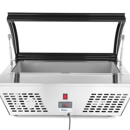 Countertop Salad Display with Curved Glass Lid | Arktic | 67L Capacity