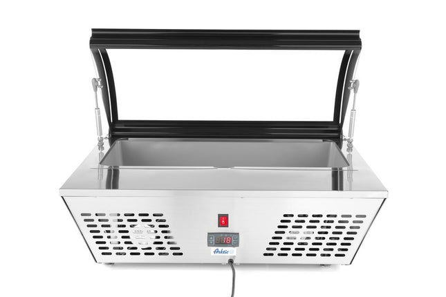 Countertop Salad Display with Curved Glass Lid | Arktic | 67L Capacity