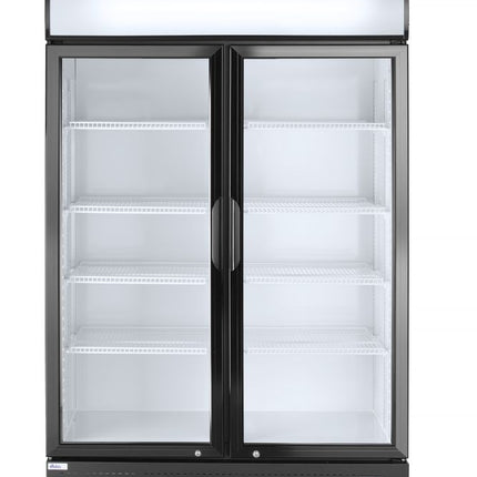 Back Bar Refrigerator Double-Door with Backlit Panel | Arktic | 512L | Black