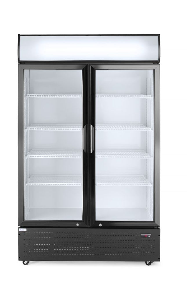 Back Bar Refrigerator Double-Door with Backlit Panel | Arktic | 512L | Black