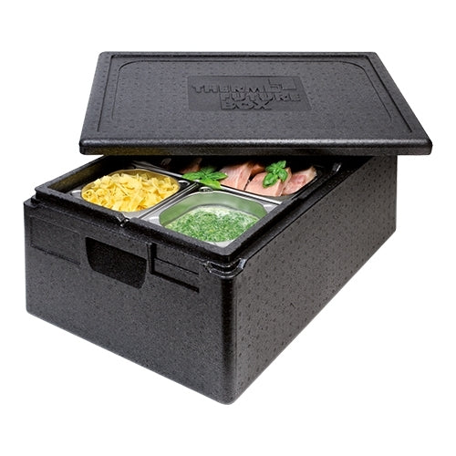 GN 1/1 Thermobox 39 L | Thermo Future Box | Black EPP Stackable Thermal Transport Container | 60 x 40 x H28 cm 1
