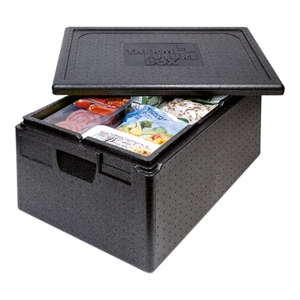 GN 1/1 Thermobox 46 L | Thermo Future Box | Black EPP Stackable Thermal Transport Container | 60 x 40 x H32 cm 1