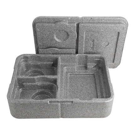 Insulated Food Delivery System 3 Compartments | Thermo Future Box DinnerBox Basic | EPP Gray | 40 x 29 x H13.8 cm 1
