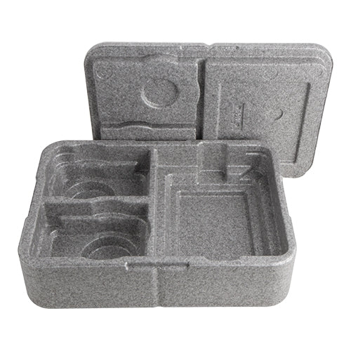 Insulated Food Delivery System 3 Compartments | Thermo Future Box DinnerBox Basic | EPP Gray | 40 x 29 x H13.8 cm 1