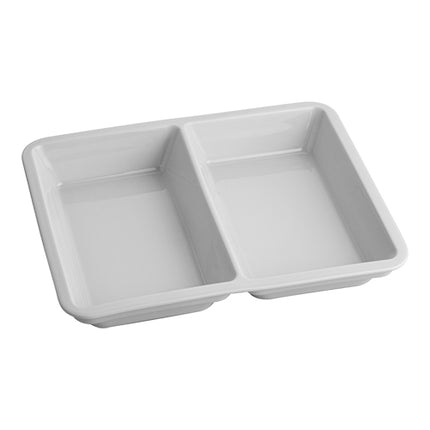 Rectangular Porcelain Plate | Thermo Future Box | 2 Compartments, White | 23 x 17.5 x H3.5 cm 1