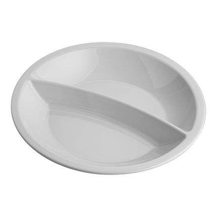 Stackable 2-Compartment Porcelain Plate | Thermo Future Box | White | Ø25.5 x H4.3 cm 1