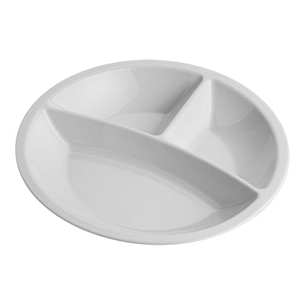Stackable 3-Compartment Porcelain Plate | Thermo Future Box | White | Ø25.5 x H4.3 cm 1