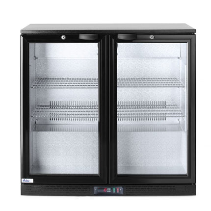 Double-Door Back Bar Refrigerator | Arktic | 158L Capacity | Black | LED Lighting