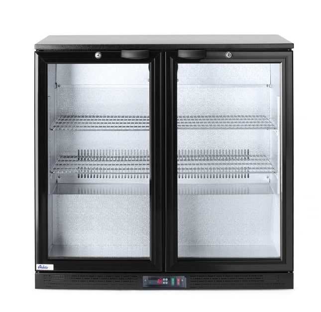 Double-Door Back Bar Refrigerator | Arktic | 158L Capacity | Black | LED Lighting