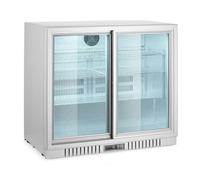 Back bar refrigerator with 2 sliding doors, Arktic, 150L, Silver, 230V/175W, 900x520x(H)840mm