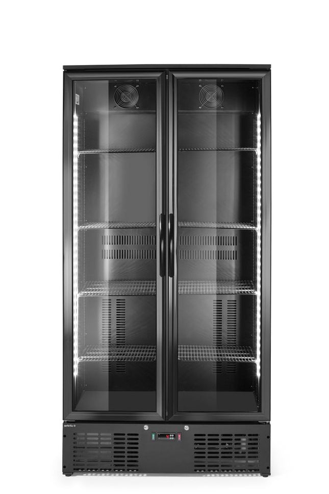 Back bar refrigerator double-door, Arktic, 477L, Black, 230V/365W, 530x900x(H)1820mm