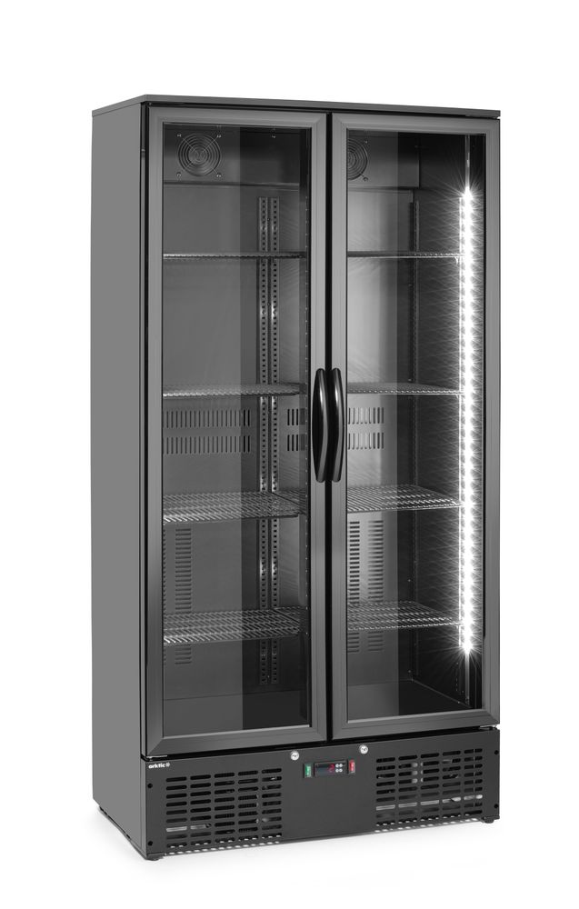 Back bar refrigerator double-door, Arktic, 477L, Black, 230V/365W, 530x900x(H)1820mm