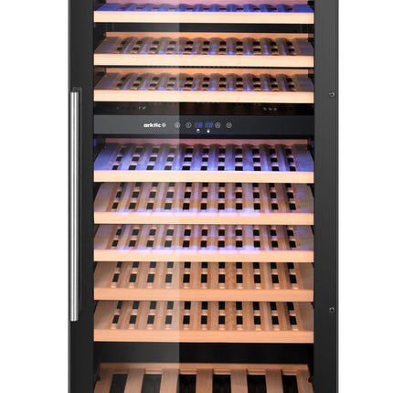 Wine cooler, 2-zone, 91 bottles, Arktic, Black, 569x595x(H)1215mm