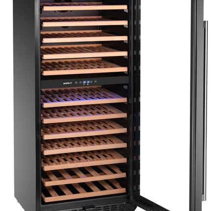 Wine cooler, 2-zone, 124 bottles, Arktic, Black, 569x595x(H)1397mm