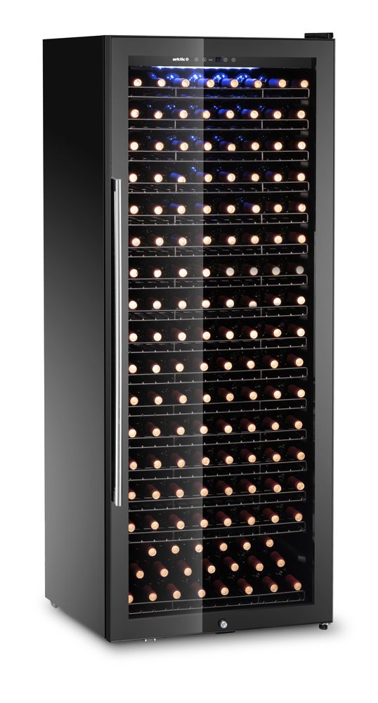 Wine cooler, 1-zone, 224 bottles, Arktic, Black, 690x700x(H)1834mm