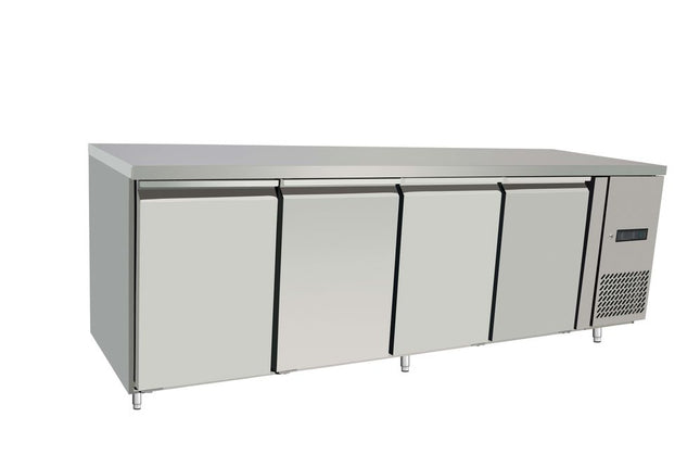 Refrigerated counter, 4 doors, Arktic, Profi Line, Without backsplash, 450L, 230V/400W, 700x2230x(H)839mm