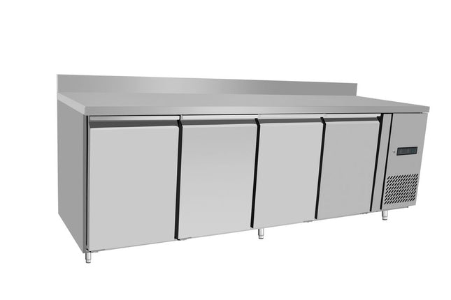 Refrigerated counter, 4 doors, Arktic, Profi Line, With backsplash, 450L, 230V/400W, 700x2230x(H)839mm