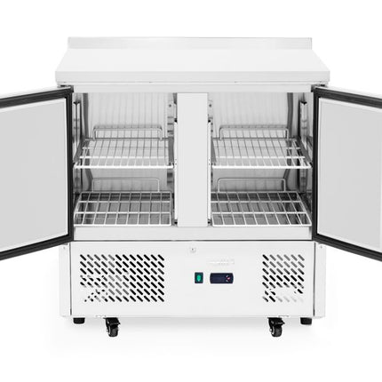 Refrigerated counter, 2 doors, Arktic, With backsplash, 169L, Silver, 230V/220W, 900x700x(H)908mm
