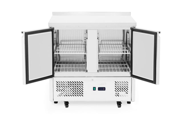 Refrigerated counter, 2 doors, Arktic, With backsplash, 169L, Silver, 230V/220W, 900x700x(H)908mm