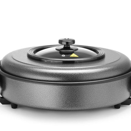 Compact Party Pan with Non-Stick Coating and Glass Lid | HENDI | 230V/1400W | 400x50mm Inner Pan