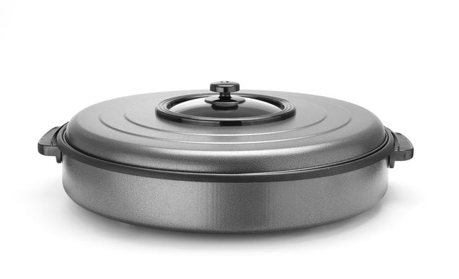 Party Pan with Non-Stick Coating and Glass Lid | HENDI | 230V/1600W | 550x60mm Inner Pan