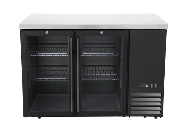 Hladilni barski pult, steklena vrata, Arktic, 4 police, 283 l, črn, 230 V/185 W, 1217 x 631 x (V) 865 mm